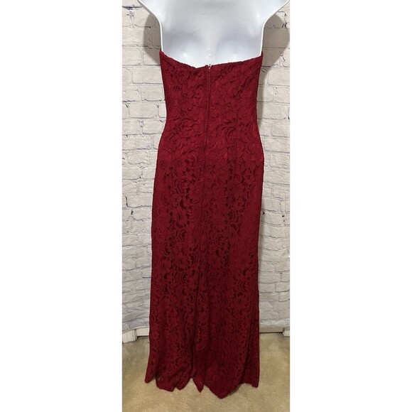 David’s bridal Long fitted red lace gown dress size 4 - Picture 5 of 8